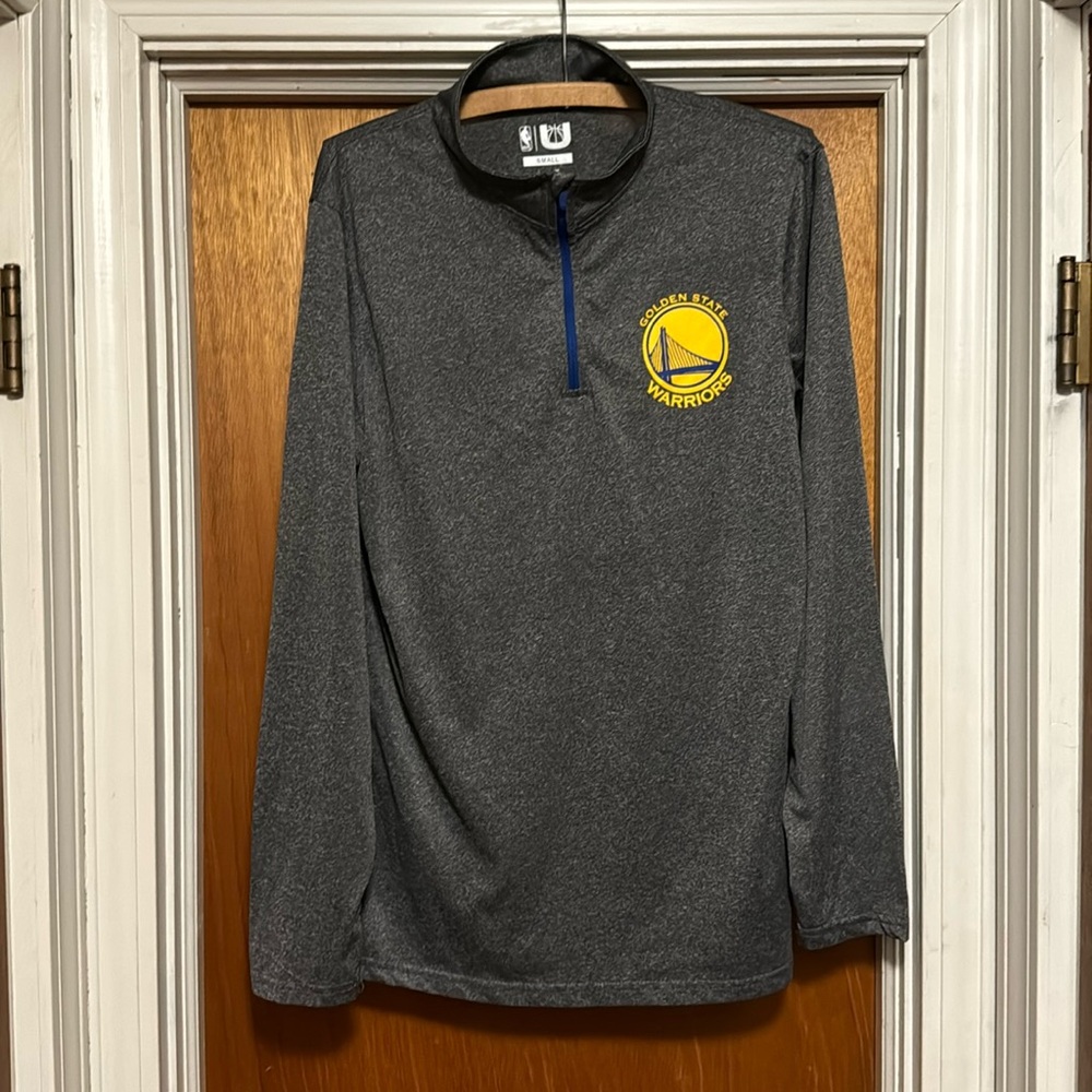Golden State Warriors NBA Ultra Game Grey Quarter Zip Sz Small